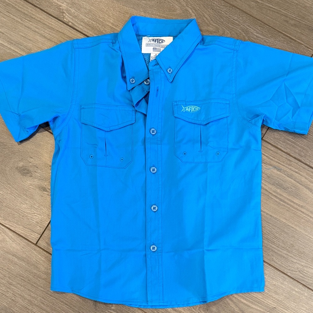 AFTCO Kids Vibrant Blue Button Down Shirt